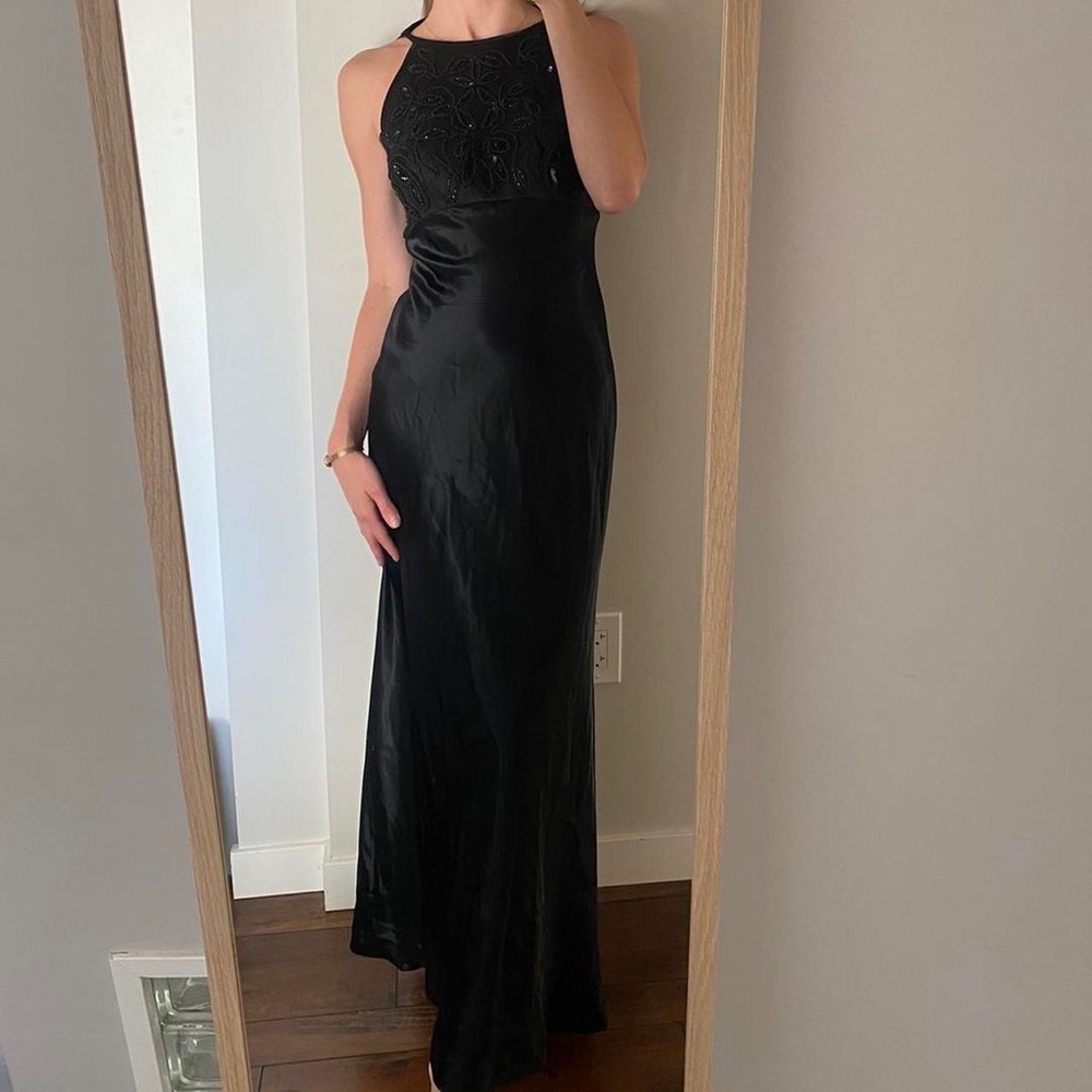 Vintage black high neck gown